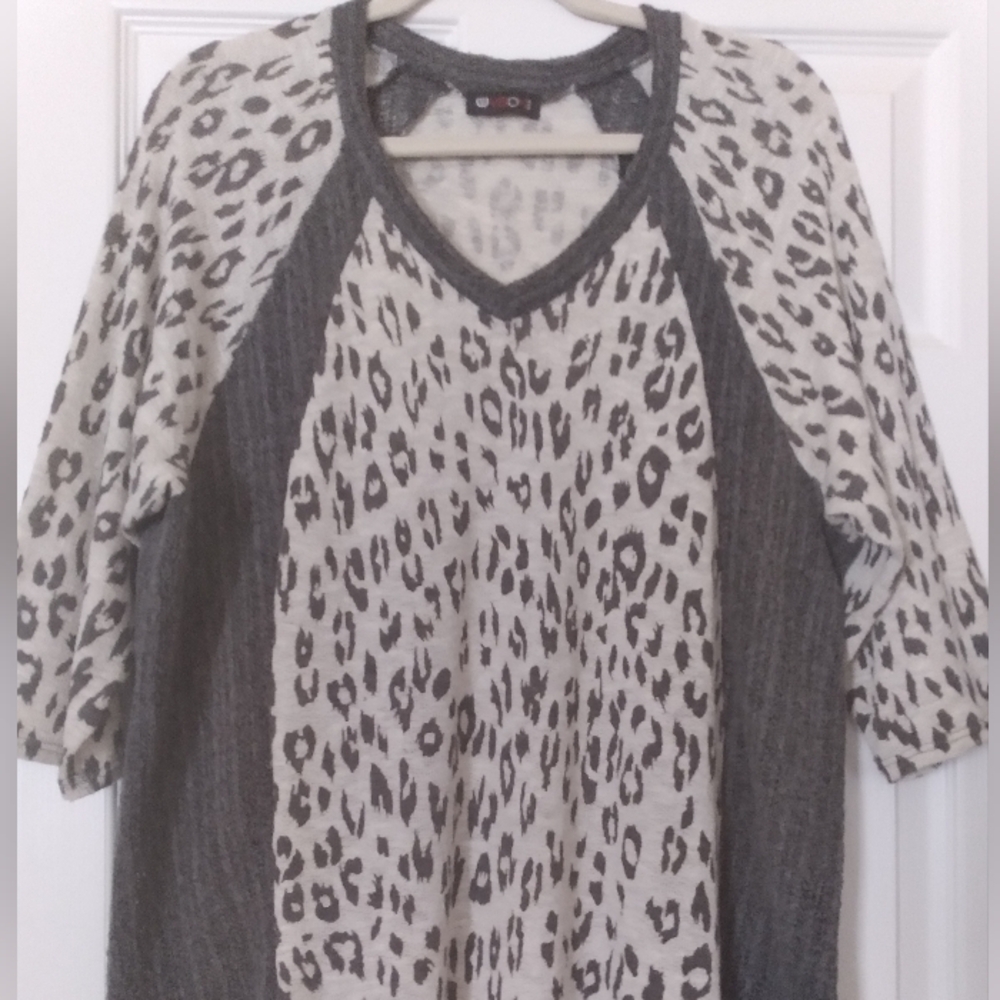Animal Print Open Weave Light-weight Top by Vision Animal Print Travel Festival